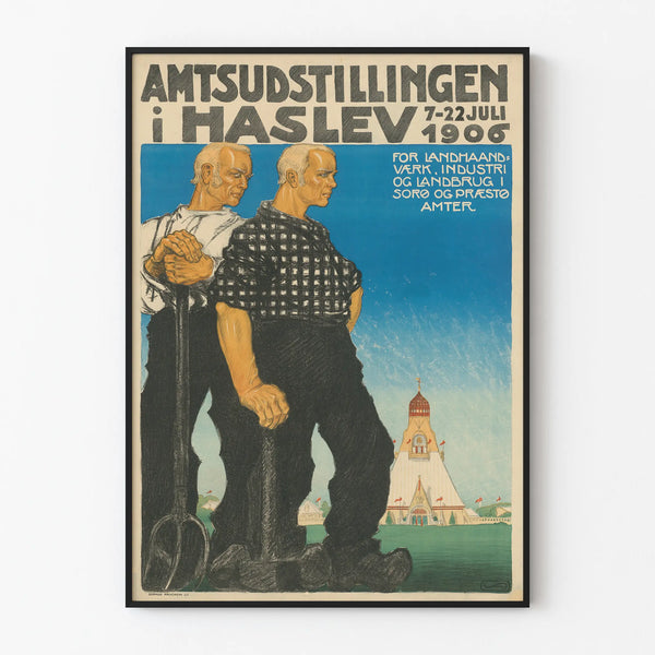 Vintage Poster of the Agricultural Exhibition in Haslev 1906