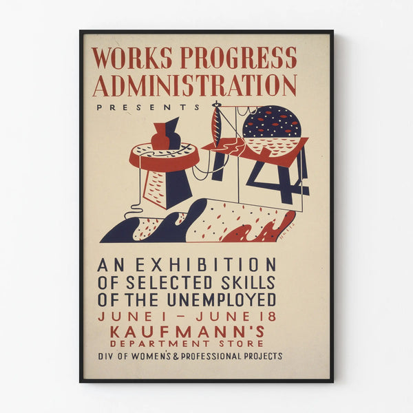 Vintage poster for the exhibition of unemployed skills