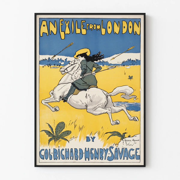 Vintage poster An Exile from London by Colonel Richard Henry Savage