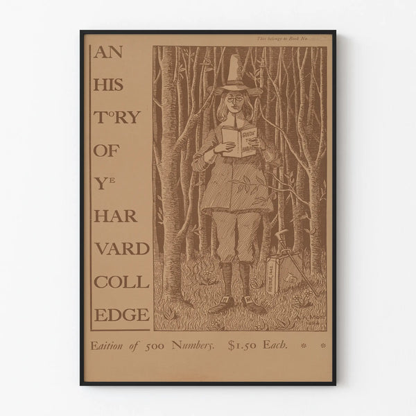 Vintage Historical Harvard College Poster