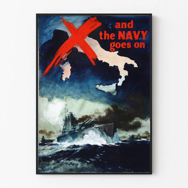 Decorative Military Marine Poster - And The Navy Goes On