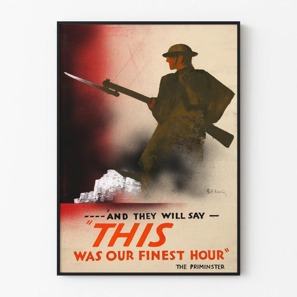Vintage poster Soldier with rifle - This Was Our Finest Hour