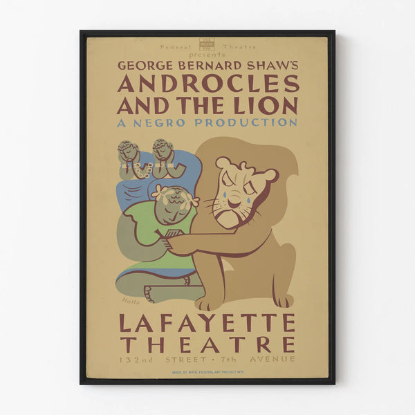 Poster Theatre Androcles and the Lion - Vintage Wall Decoration