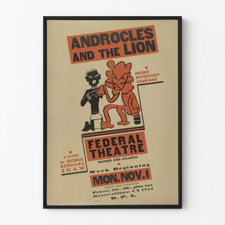 Vintage theater poster Androcles and The Lion Federal Theatre