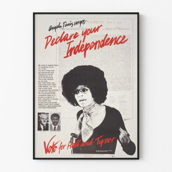 Poster Angela Davis Declares Your Independence - Vintage Political Wall Decoration