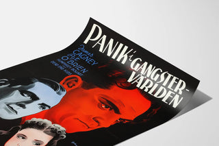 Vintage gangster cinema poster with two-tone effect