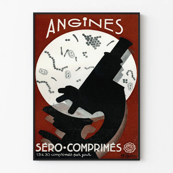 Vintage Poster Angines - Scientific Wall Decoration