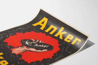 Vintage poster Anker Brikets featuring a coal main subject