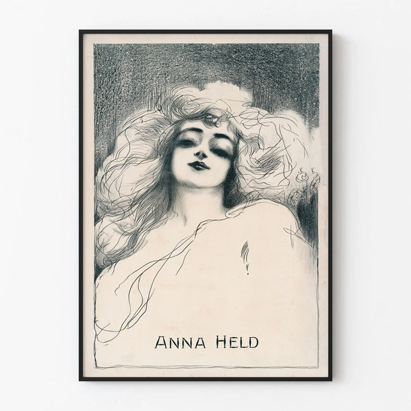 Vintage Artistic Poster of Anna Held in Lithograph