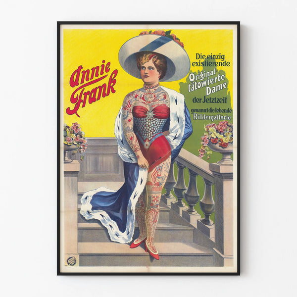 Vintage Annie Frank tattooed poster for wall decoration