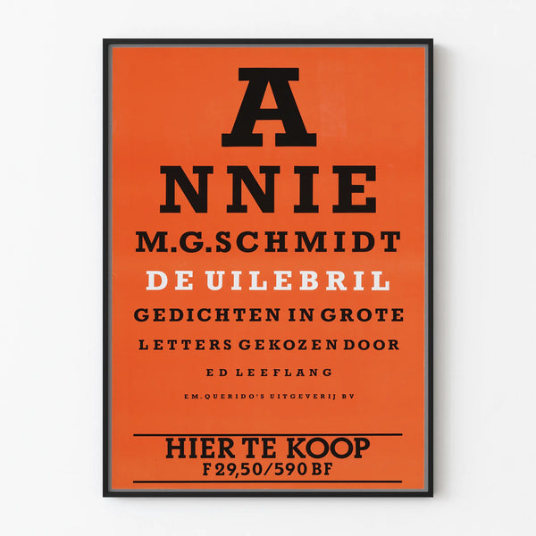 Vintage orange and black typographic poster for modern wall decoration