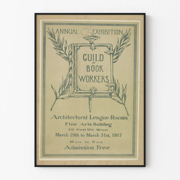 Vintage Poster for the Annual Exhibition of the Guild of Book Workers 1917