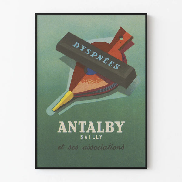 Vintage poster Antalby Bailly Dyspnées - Retro wall decoration