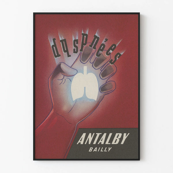 Vintage poster Dyspnées Antalby Bailly for wall decoration