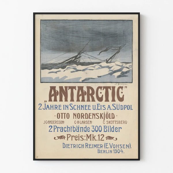 Vintage poster of the Antarctic expedition by Otto Nordenskjöld 1904