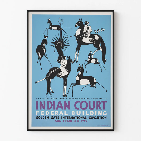 Decorative Poster of Navajo Antelope Hunt - Indian Court 1939