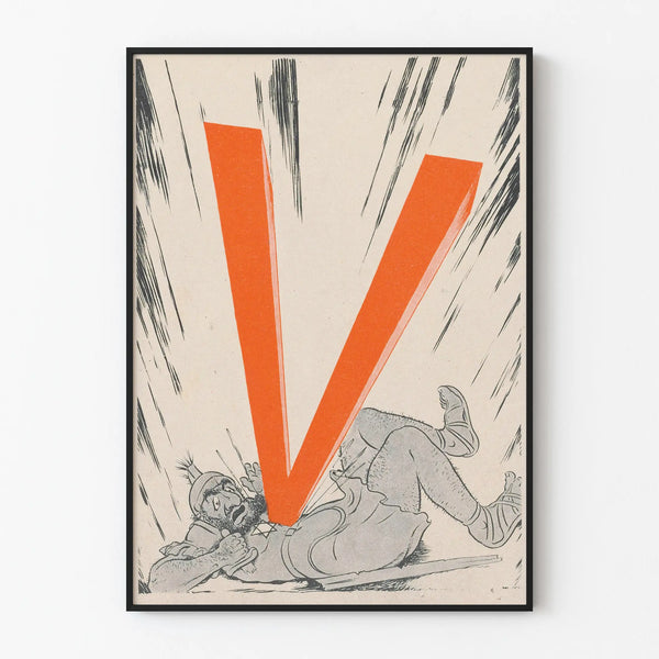 Antisemitic Historical Poster with Propaganda Letter V