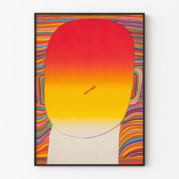 Anti-War Poster with Abstract Design and Bright Gradient Colors
