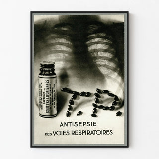 Vintage poster of respiratory antisepsis