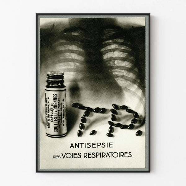 Vintage poster of respiratory antisepsis