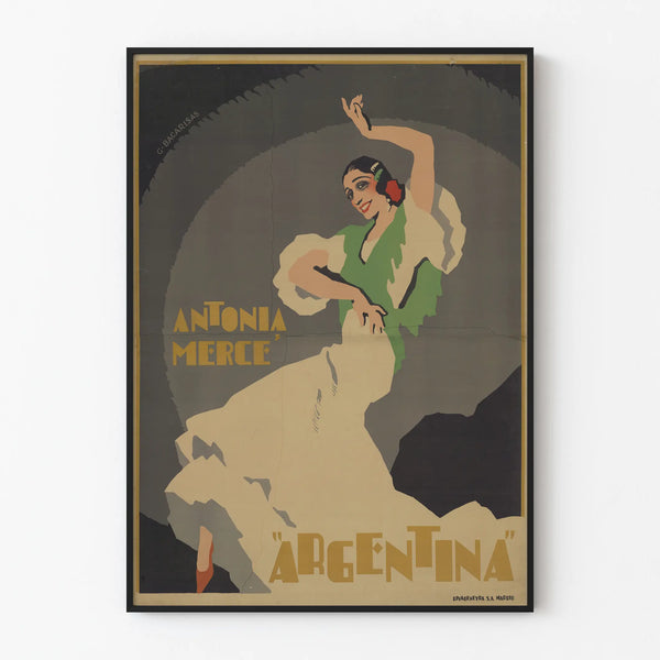 Vintage poster of Antonia Mercé Argentina - Flamenco wall decoration