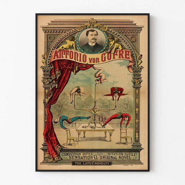 Vintage Poster Antonio von Gofré - Artistic Acrobatics and Wall Decoration