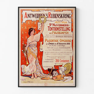 Vintage Poster of the 9th Antwerpens Rubenskring Industrial Exhibition 1896