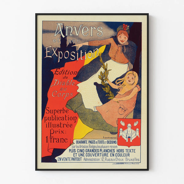 Vintage poster of Antwerp and its Exhibition – Retro wall decoration