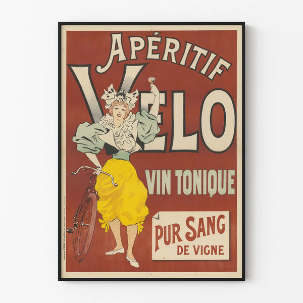 Vintage poster Aperitif Bicycle Wine Tonic Pureblood of the Vine