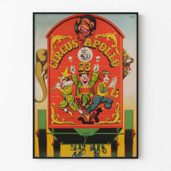Vintage Poster Cirque Apollo 73 with Clowns and Animals
