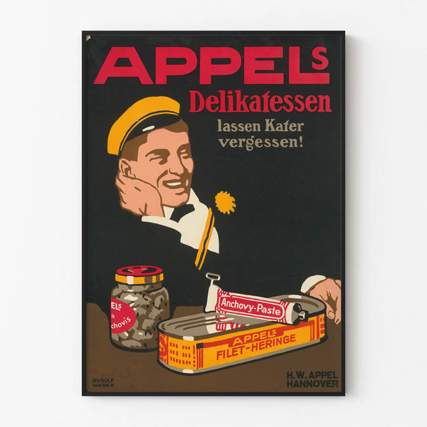Vintage Poster for Delikatessen Calls for Wall Decoration
