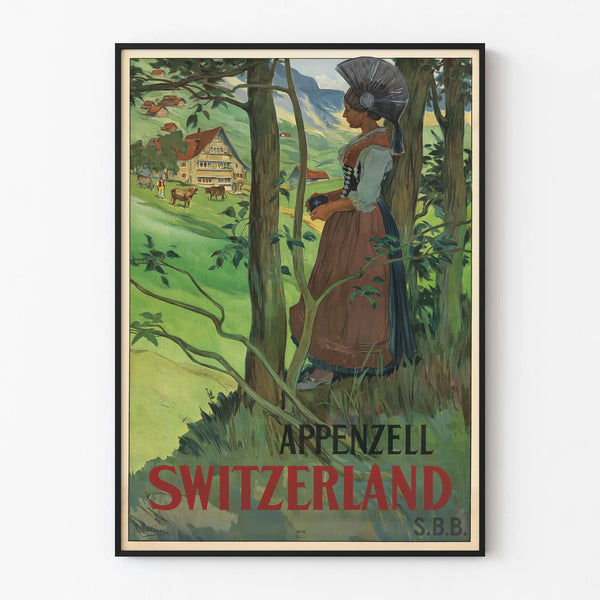 Vintage poster of Appenzell, Switzerland - Elegant wall decoration