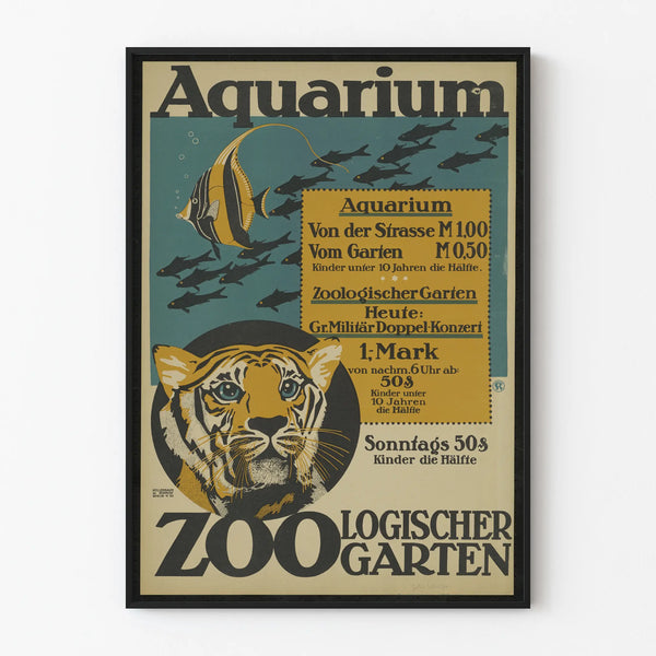 Vintage Aquarium Poster Zoologischer Garten Wall Decoration