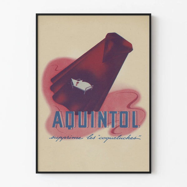 Vintage Aquintol poster eliminating whooping coughs – Retro wall decoration poster