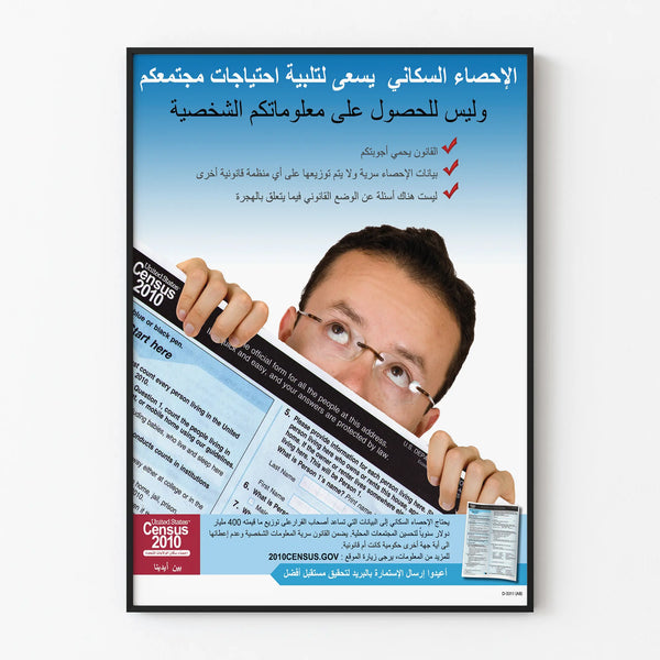 Arabic poster on the confidentiality of the 2010 United States census