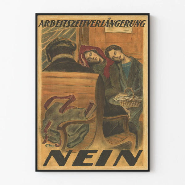 German Vintage Poster Against the Extension of Working Hours