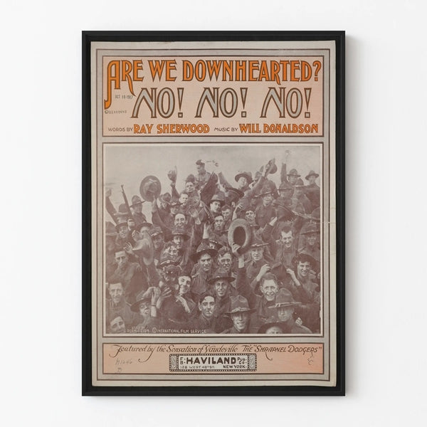 Vintage musical poster 'Are We Downhearted? No! No! No!' 1917