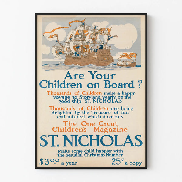 Vintage St. Nicholas Poster - Children's Wall Decoration