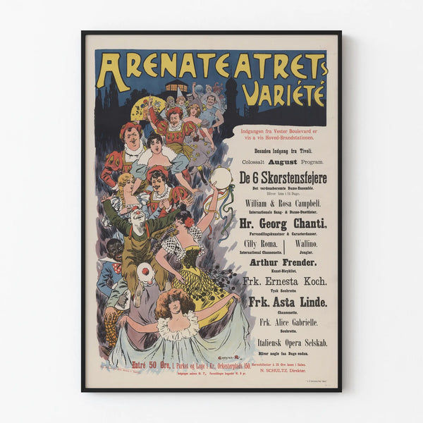 Vintage poster Arenate Atrets Variety show cabaret