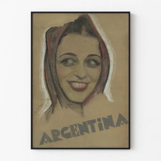 Vintage Poster of Argentine Woman Portrait