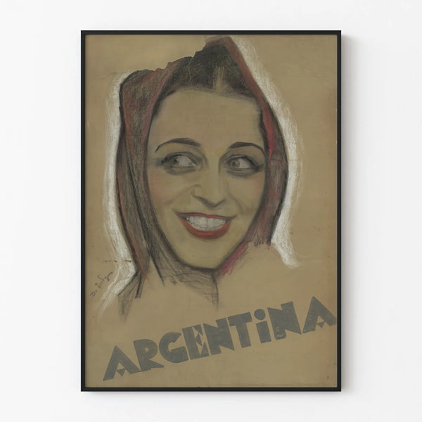 Vintage Poster of Argentine Woman Portrait