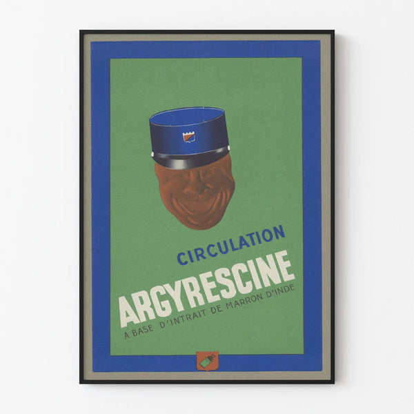 Vintage Circulation Poster in Argyrine - Retro Wall Decoration