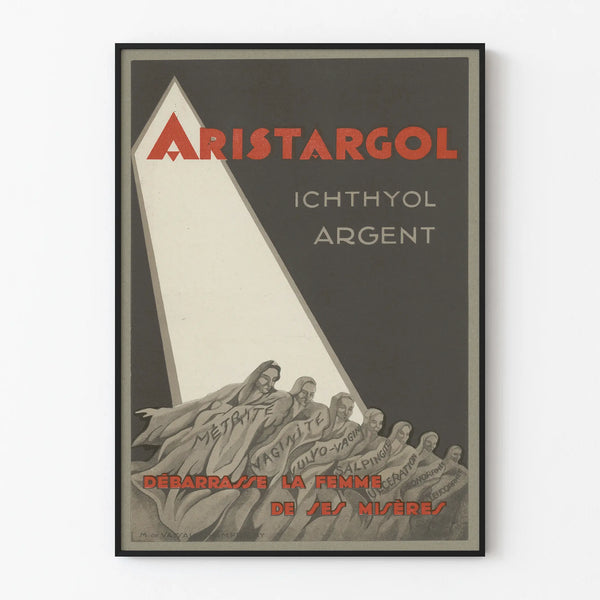 Vintage poster Aristargol Ichthyol Silver wall decoration