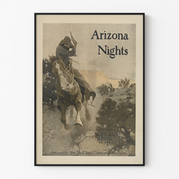 Vintage Western Poster Arizona Nights Cavalier on Horseback