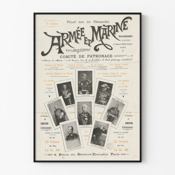 Vintage Army and Navy Poster – Historical Military Wall Decoration