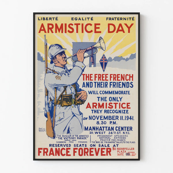 Vintage Armistice Day poster French militant wall decoration