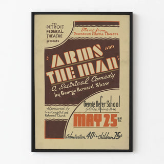 Vintage theatre poster Arms and the Man