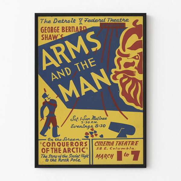 Vintage Poster Arms and the Man - Theater Wall Decoration