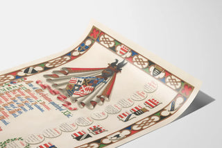 Heraldic Poster of the Coats of Arms and Genealogy of Washington