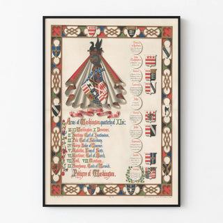 Heraldic Poster of the Coats of Arms and Genealogy of Washington